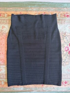 Rock & Republic|Black Y2K Ribbed Bodycon Mini Skirt High Waist|Small|EUC